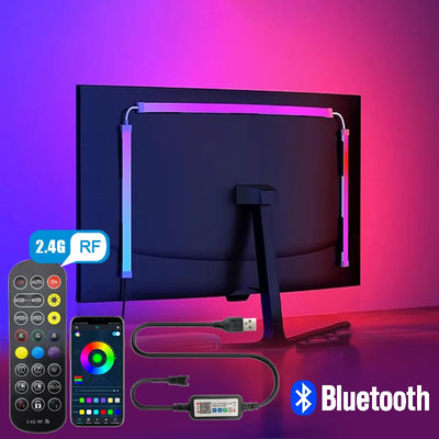شريط إضاءة RGB خلفي للشاشة - متزامن مع الموسيقى وتحكم عبر التطبيق